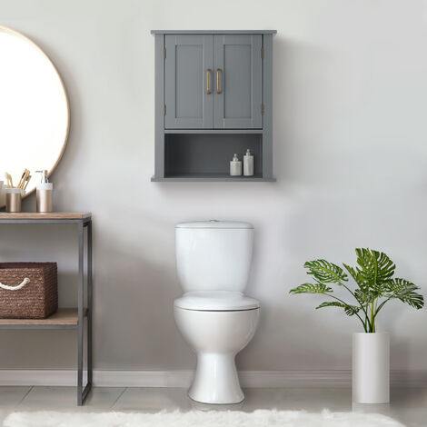Teamson Home Mercer Mobili da bagno in legno da parete Armadietto per  medicinali con ripiano aperto