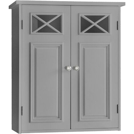 Teamson Home Dawson Arredo Bagno Pensile Con 2 Porte Grigio EHF-6810G (1/5)