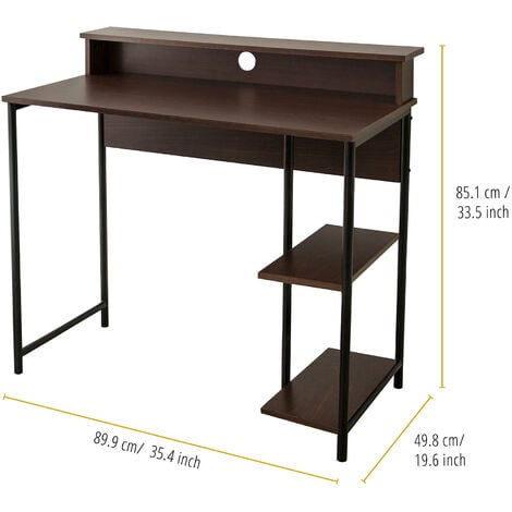 COSTWAY Scrivania Pieghevole con Scaffali, Comoda Scrivania Richiudibile a  Parete, 160 x 60 x 92 cm