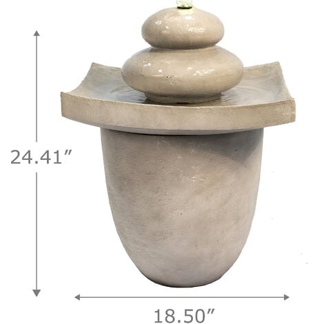 Teamson Home Fontana d'Acqua Bacino Sfera a 2 Livelli con Luci e Pompa per Esterni e Giardino, Ornamento a Cascata per Interni, Decorazione del Patio