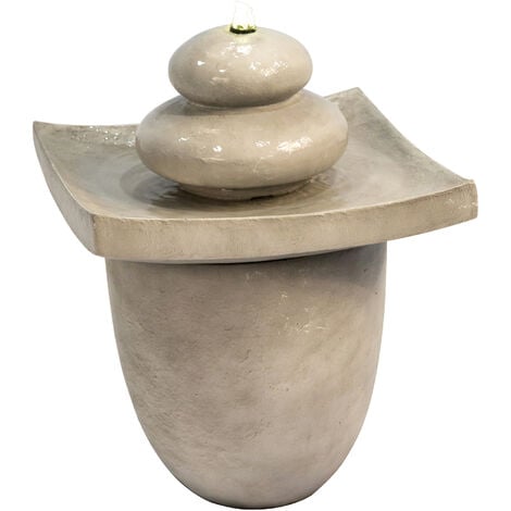 Teamson Home Fontana d'Acqua Bacino Sfera a 2 Livelli con Luci e Pompa per Esterni e Giardino, Ornamento a Cascata per Interni, Decorazione del Patio