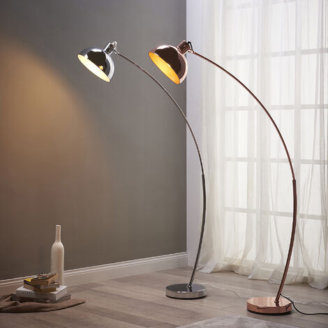 Home LED Stehleuchte Standleuchte Stehlampe Teamson Arco VN-L00025-EU Gold