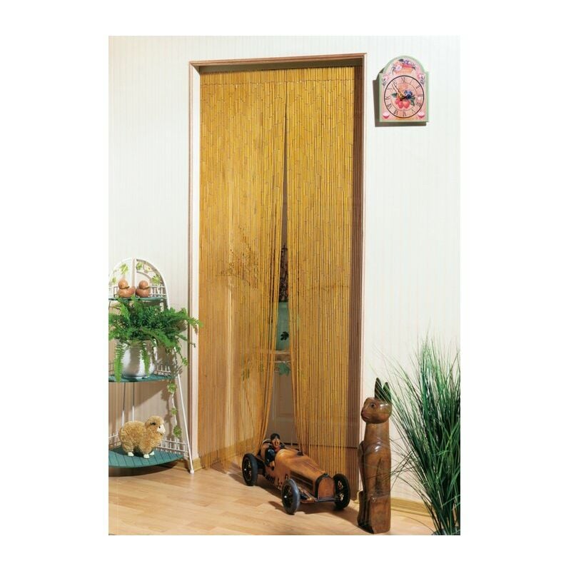 Rideau de porte en bambou et perle de bois