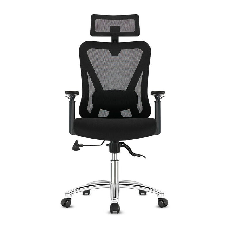 Durrafy chaise de bureau ergonomique, fauteuil de bureau noir avec