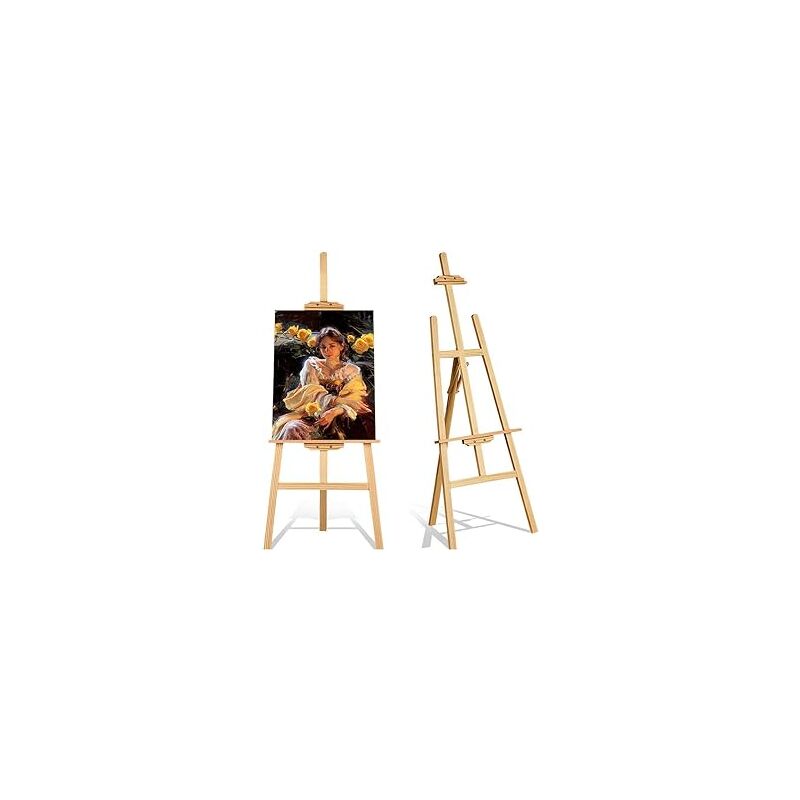 Painting Holder, Pine Wood 150cm/59 Inch Tall Adjustable Durable