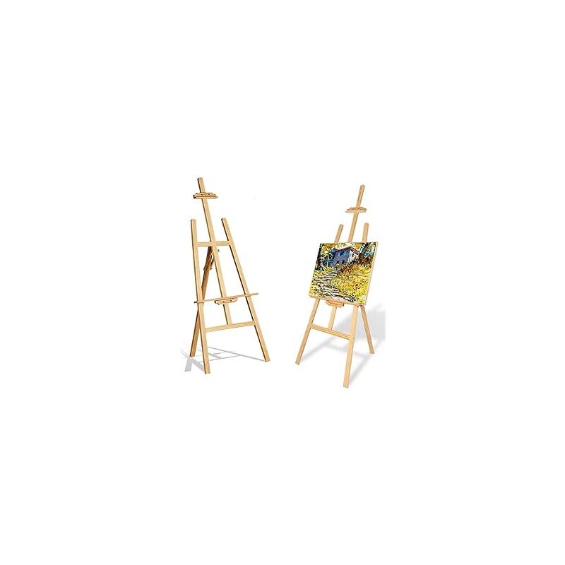 Large Easel 69 Inch 175cm Studio Easel, Craft Display Easels Foldable Wood  Painting Canvas Stand, Adjustable Durable Artist Wedding Stand Sketch