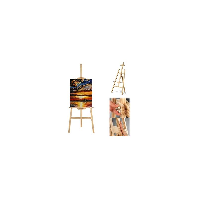 Solid Wood Easels, 150cm/175cm Tall Folding Easel Adjustable Height  Painting Holder Portable Display Easel for Pictures, Posters and  Crafts(Size:175CM,Color:A) (A 150CM) : : Home