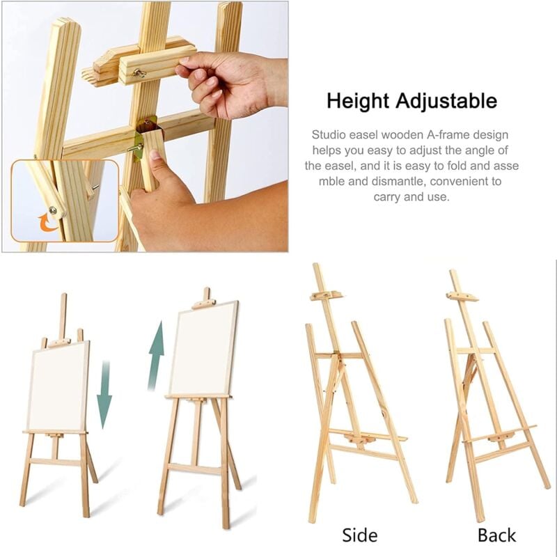 Artists Easel Stand Painting Easel, Wooden A-Frame Easel Stand