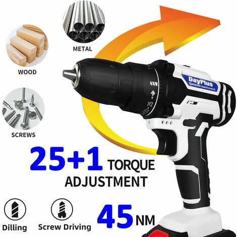  Electric Drill Set with 23 pcs Accessories, 45Nm Drill