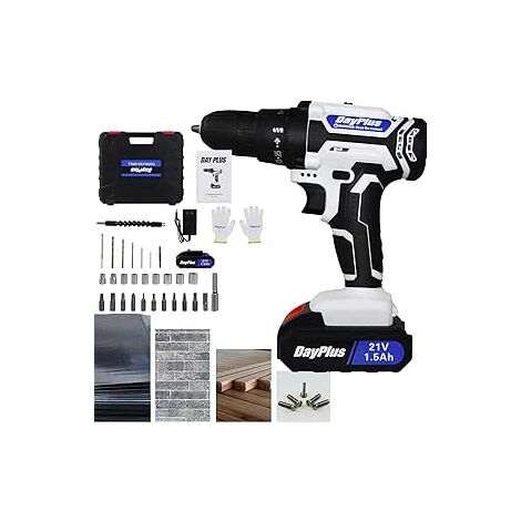 20V Cordless Drill Driver 2 Batteries and Charger 3/8 in Keyless Chuck