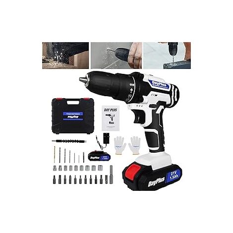 18V Cordless Drill Driver With 2x 1.5Ah Batteries, Fast Charger and 80  Accessories in Storage Case