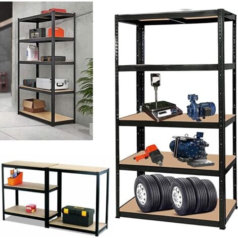 Storage Shelves Heavy Duty Steel Frame 5-Tier Garage Shelving Unit Metal  Shelf