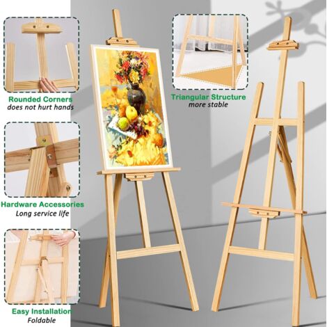 60 Pack Mini Wooden Display Stand Natural Wooden Easel Art Craft Painting  Triangle Easel Canvas Stand Stand 