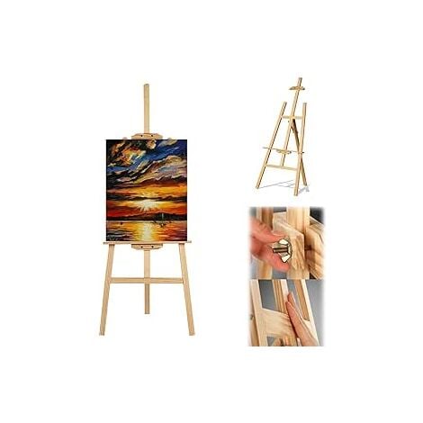 1.5M/59inch Artist Easel, Wooden A-Frame Studio Easel, Craft Display  Easels, Adjustable Tripod Easel Painting Canvas Stand for Painting and  Sketching