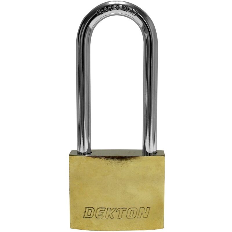Titanium Lock Dekton Titanium Plated Security Padlock Steel Long Shackle 3 Keys 50mm Lock