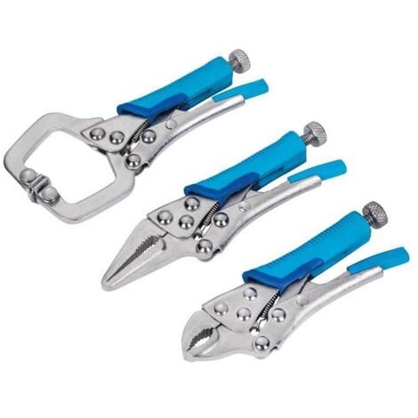 BlueSpot 3pc Mini Locking Plier Clamp Mole Vice Grip Pliers Welding C Clamp (1/3)