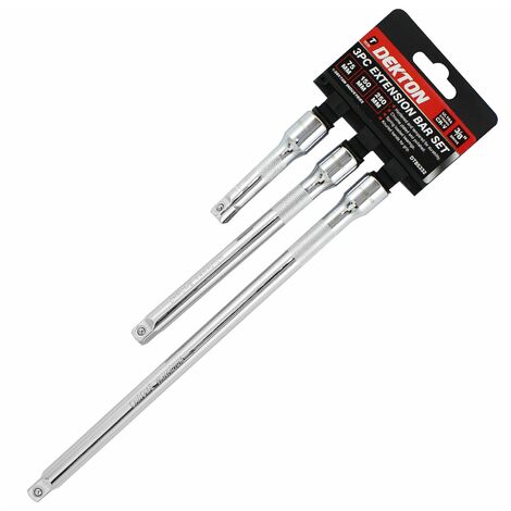 3pc Socket Extension Bar Set 3/8 Ratchet Drive 75