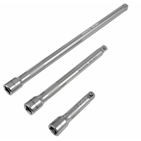 3pc Socket Extension Bar Set 3/8 Ratchet Drive 75