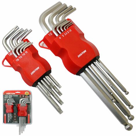 Dekton 17pc Allen Key And Star Security Bit Set Torx Hex Wrench Key Metric Bits (1/3)