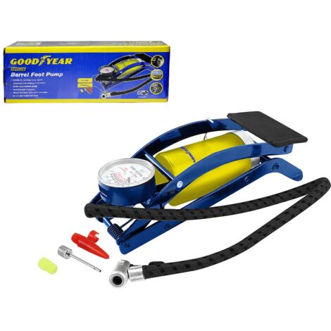 Goodyear Single Barrel Foot Pump Air Inflator Car Bicycle Tyre Pressure Guage (1/5)