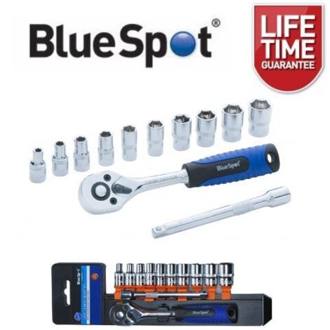 Bluespot 12 Pc Metric Socket 1/4" Drive Ratchet Extention Bar Set 4mm to 13mm (1/3)