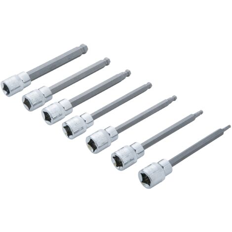 BlueSpot Tools 01510 3/8in Drive Extra Long Hex Ball Socket Bit Set, 7 Piece B/S01510