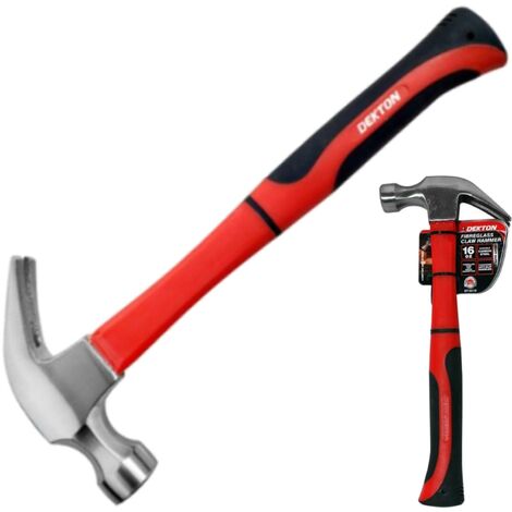 Dekton 16oz Claw Hammer Rubber Grip Handel Hardened Fibreglass Steel (1/6)