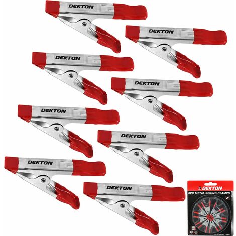 Dekton 8pc Spring Quick Grip Clamps Wood Work Carpentry Metal Clamp 60mm 2" (1/5)