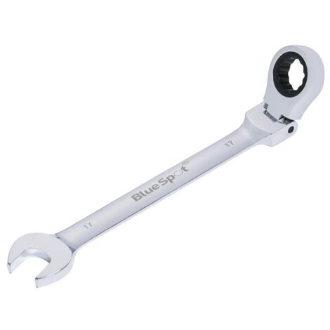 BlueSpot 17mm Chrome Vanadium Ratchet Spanner Flexible Head (1/2)
