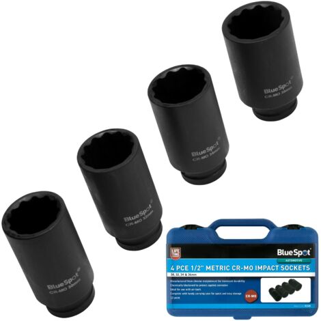 Blue Spot Tools 4 Piece 1/2" Cr-Mo Socket Set (30-36MM)