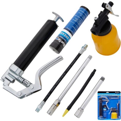 BlueSpot Manual Mini Grease Gun Lever Pistol Grip 120cc Cartridge & Oil Can Set (1/3)