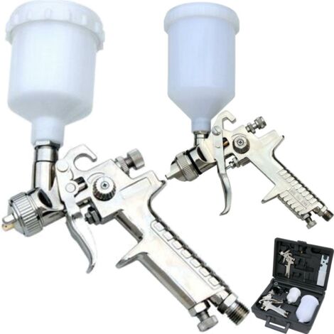 Neilsen 7pc Spray Paint Sprayer Gravity Feed Gun Air Line 1000ml 1/4" BSP Set (1/2)
