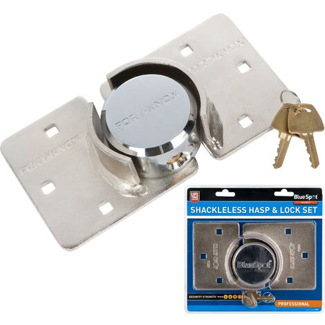 Bluespot 73mm High Security Shackleless Hasp Padlock Steel Set Workshop Van Lock (1/3)