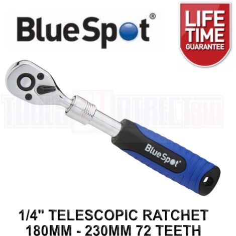 BlueSpot Socket Extendable Telescopic Ratchet Handle Quick Release 72 Teeth 1/4" (1/3)