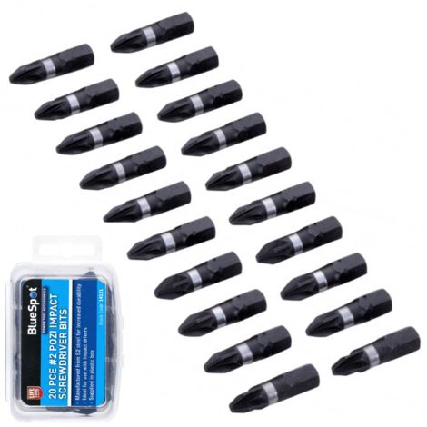 Blue Spot Tools 20 Piece PZ2 Impact Screwdriver Bits (1/3)