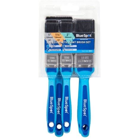 Blue Spot Tools 5 Piece Synthetic Paint Brush Set with Soft Grip Hand- you get 5 (1/2)