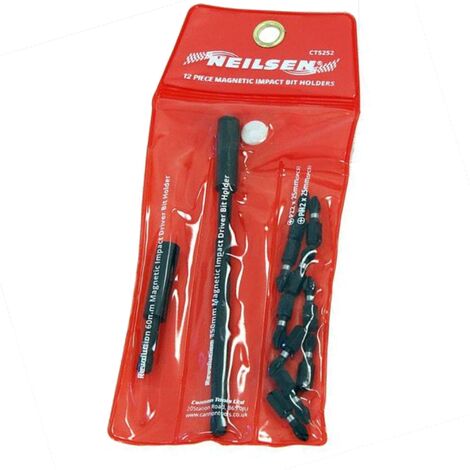 Neilsen 12pc Magnetic Impact Bit Holder Screwdriver Set 25mm PZ2 PH2 ...