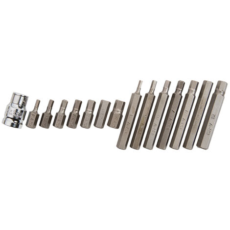 BlueSpot 15pc Allen Key Hex Hexagon 1/2" Drive Bit Socket Set H4 to H12