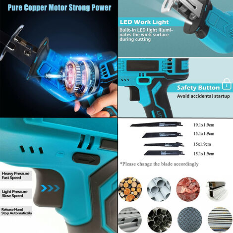 Makita BJR181 Scie sabre sans fil 18V Solo + Set de 2 lames - sans