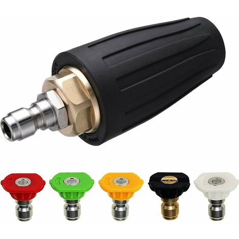 Buse turbo pour nettoyeur haute pression, buse rotative et 5 embouts, raccord rapide 1/4, 3000-4000 psi, Orifice 5.2mm, Irisfr
