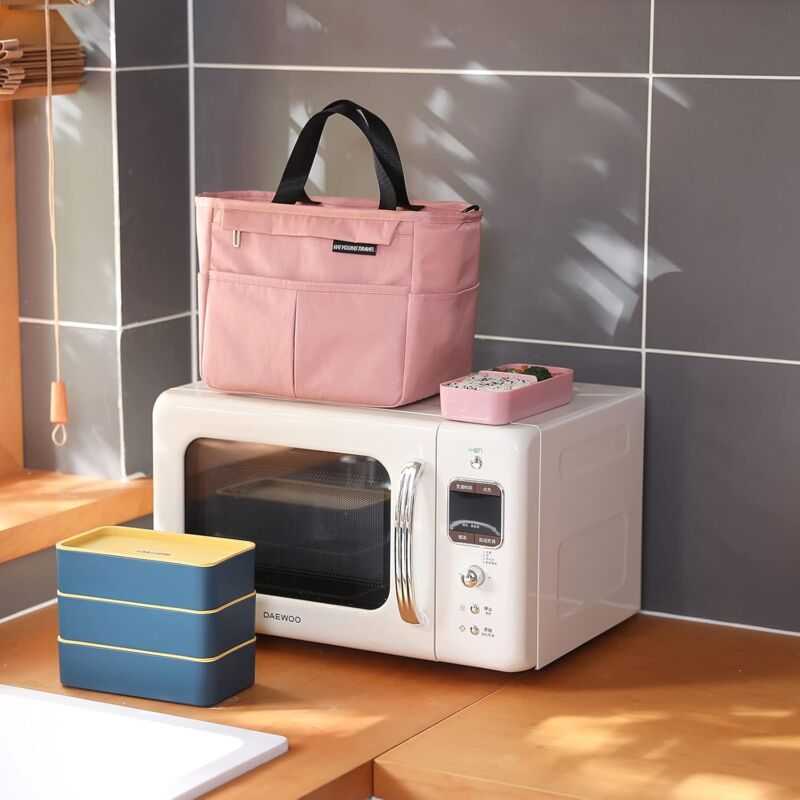 Sac à Lunch Isotherme 6L Pliable – Imperméable – Garde Au Chaud/froid – Avec Sac à Couverts – Noir