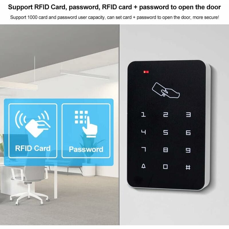 Eosnow Copieur de carte d'identité RFID portatif, lecteur, graveur, 6  étiquettes inscriptibles, 6 cartes