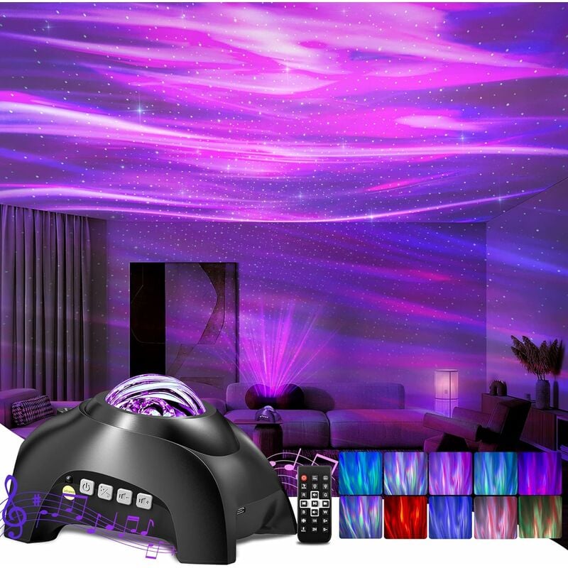 Projecteur Ciel Etoiles pour Enfant Bébé,LED Veilleuse Lampe de Galaxie  Planetarium,Voiture Chambre Salon Decoration, Ambiance Lumière de  Vague,Cadeau lumineuse Relaxant avec Bluetooth Minuterie