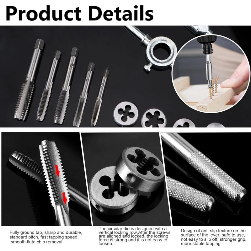 Jeu De Tarauds HSS KS TOOLS | M3 à M12 | 21 Pièces | Pour Métaux Jusqu'à 800 N/mm² | Qualité Professionnelle