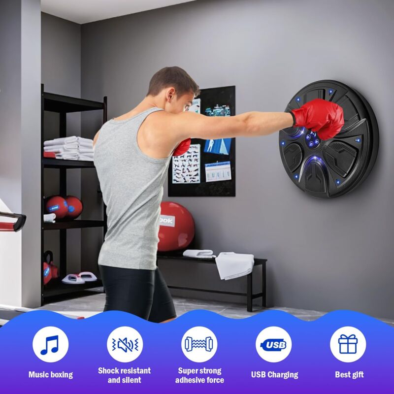 Music Boxing Machine Intelligente Pour Enfants - Bluetooth - Écran LED - 3 Vitesses Et 3 Volumes - Mode Rythme Avec Lumières - USB - Sport