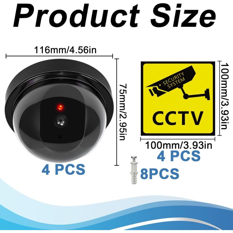 Caméra de surveillance factice voyant LED boitier ABS 8x17cm