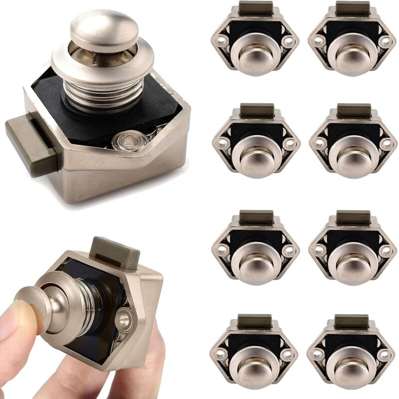 MOMOALA Loquet Bouton Poussoir Avec Clé Pour Porte Bateau Moto - Serrure Noire Robuste