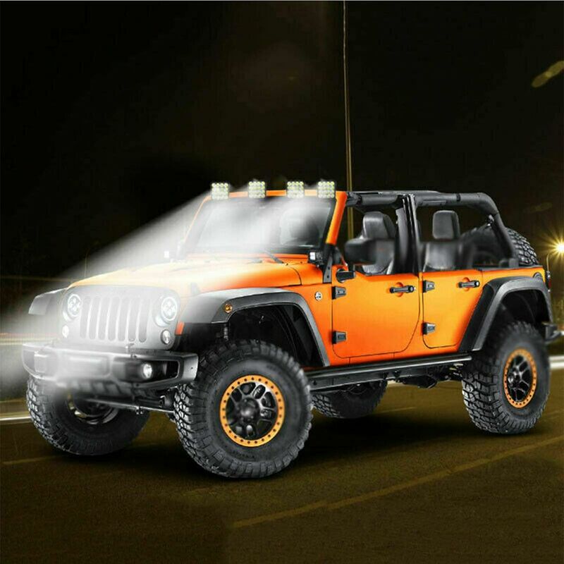 Phare longue portée 6 ultra plat noir 12V 100W + kit - Kulture Jeep