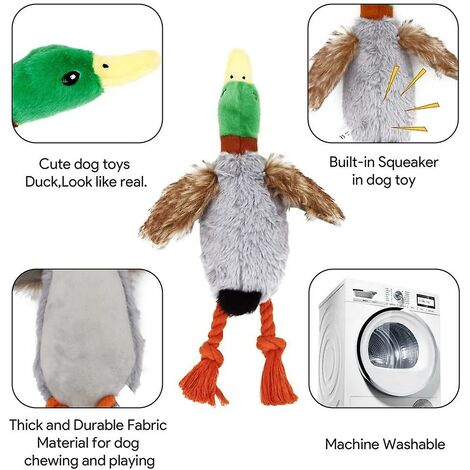 Jouet Canard Couineur Pour Chien - Peluche Anti-stress Taille 34x28 Cm - Pour Chien Moyen - 5