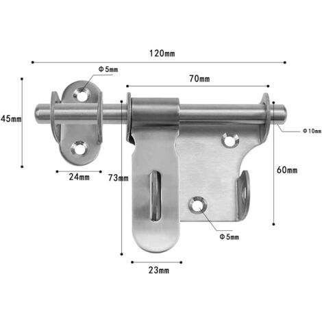 Lot De 12 Loquets De Porte HONYUET En Acier Inoxydable 10,2 Cm - Avec Cadenas Et Vis Pour Sécurité Maison Et Jardin